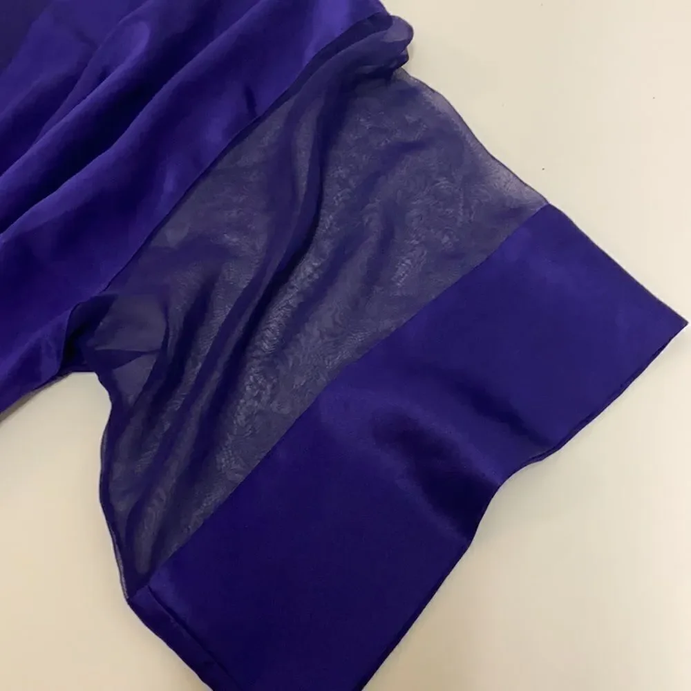 Vintage Victoria’s Secret Gold Tag satin and sheer purple‎ robe C20